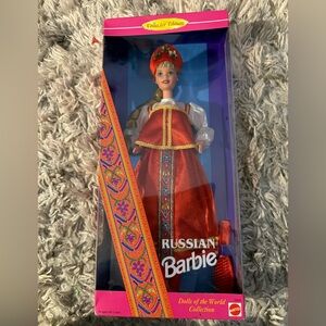 Barbie Russian Doll - Vibrant Red and Gold Ensemble